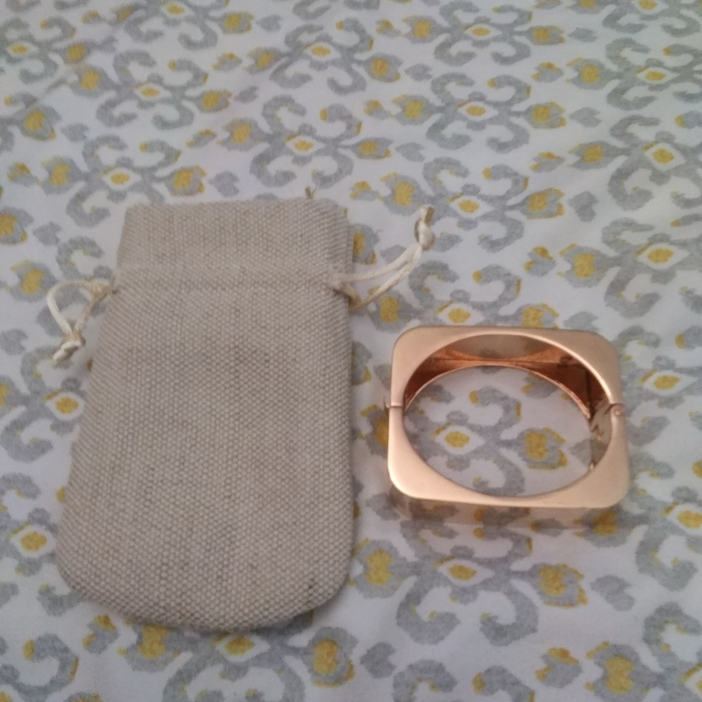 Woman Rose gold color bangle retro style .